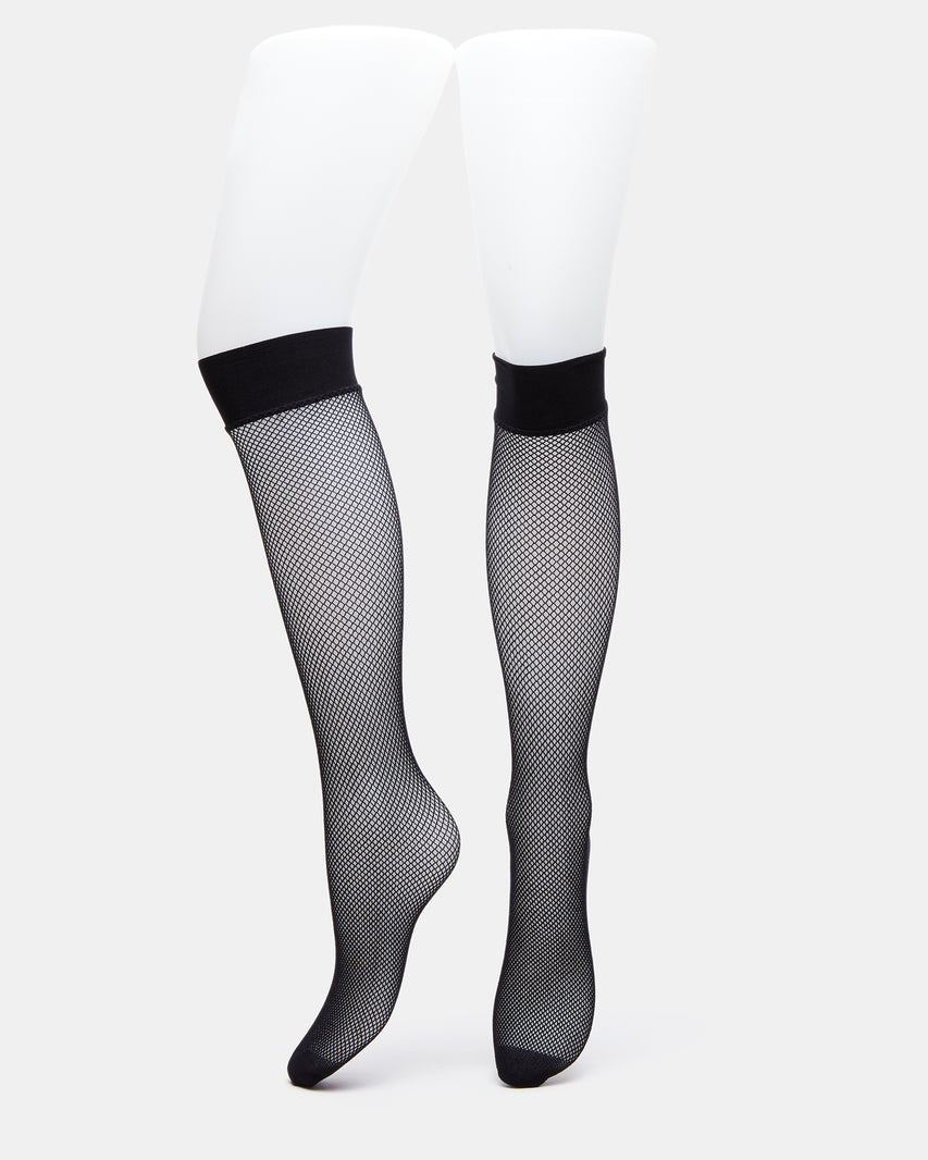 FISHNET KNEE HIGH SOCKS BLACK