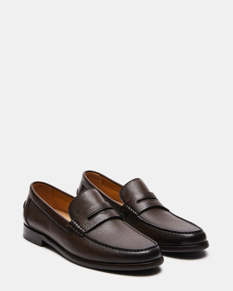 ALONSO Brown Leather Slip-On Loafer | Men's Casual Loafers – Steve Madden