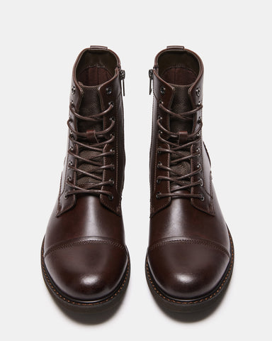 Steve madden brown 2025 lace up boots