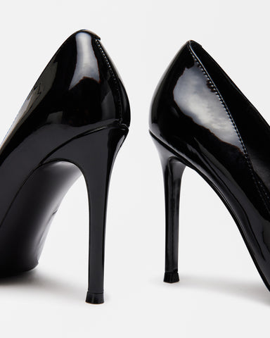 EVELYN Black Patent Point Toe Pump - Steve Madden