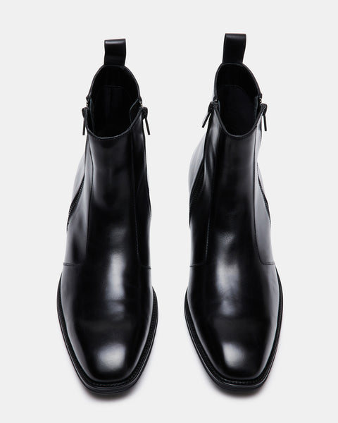 HAYNES Black Leather Ankle Boot | Men's Boots – Steve Madden