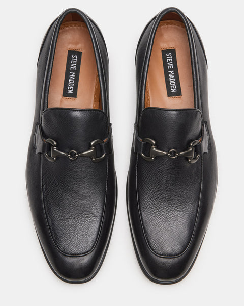 JAYSHAN Black Leather Dress Loafer | Men's Loafers – Steve Madden