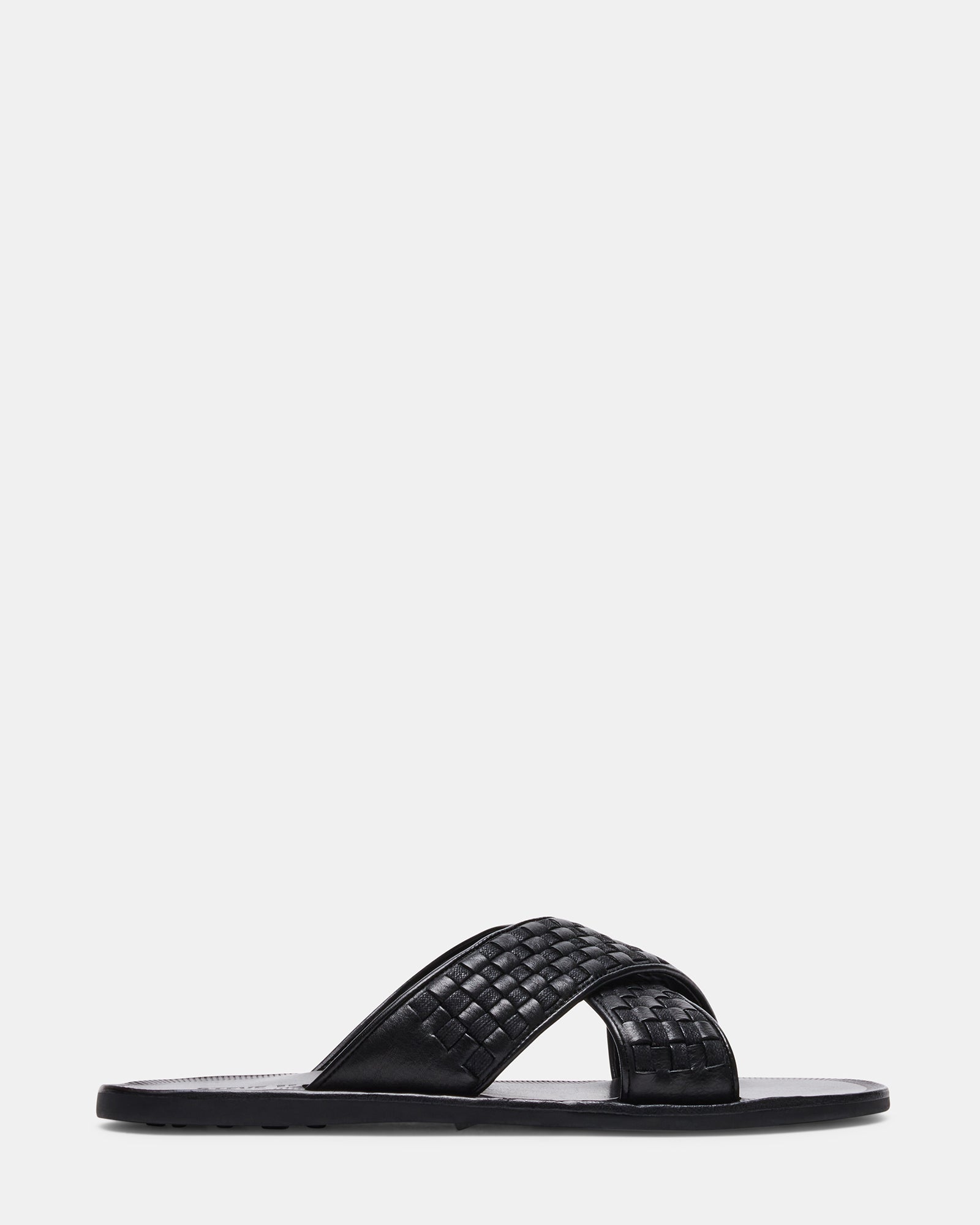 LUKKE Black Leather Slide Sandal | Men's Sandals – Steve Madden