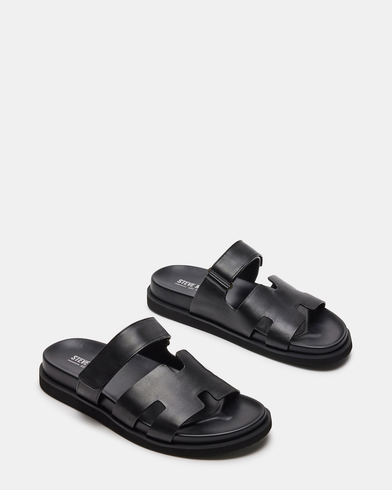 MAIVEN Black Leather Fisherman Sandal | Men's Sandals – Steve Madden