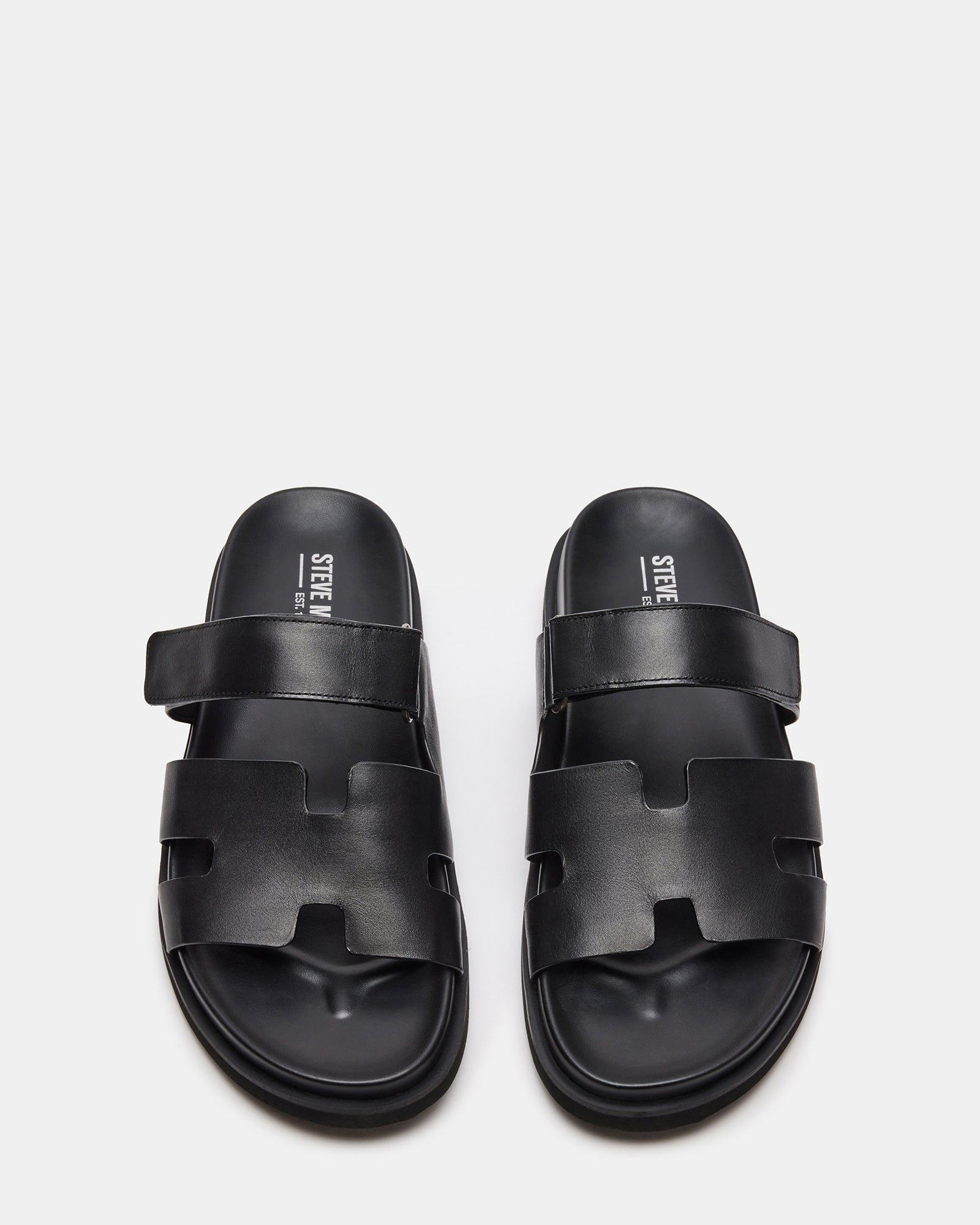 MAIVEN Black Leather Fisherman Sandal | Men's Sandals – Steve Madden