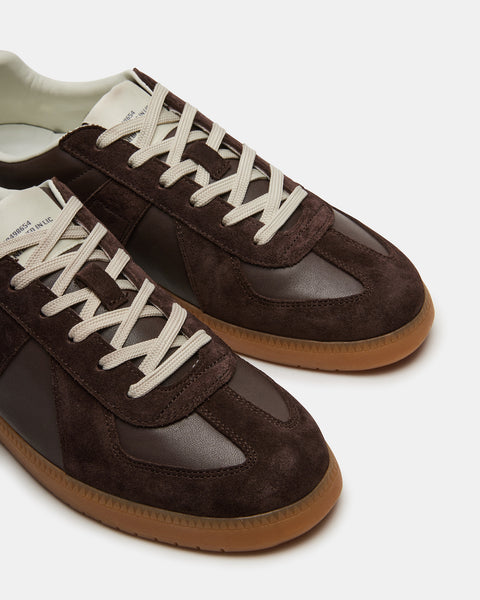 DIXON Brown Leather Low-Top Panel Sneaker | Men's Sneakers – Steve Madden