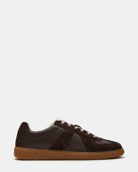 DIXON Brown Leather Low-Top Panel Sneaker | Men's Sneakers – Steve Madden