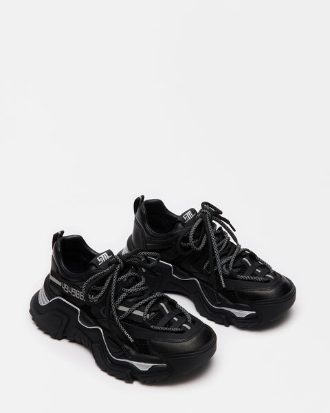 POWER Black Low-Top Lace-Up Sneaker | Women's Sneakers – Steve Madden