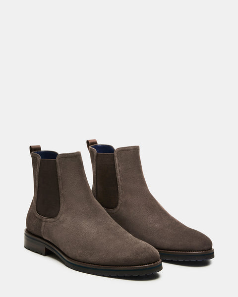 SYRE Dark Grey Suede Chelsea Ankle Boots | Men's Boots – Steve Madden