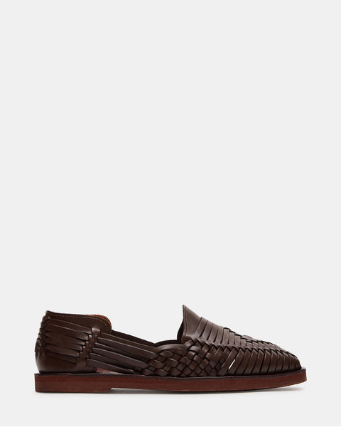 ZINC Brown Leather Fisherman Sandals | Men's Huaraches – Steve Madden