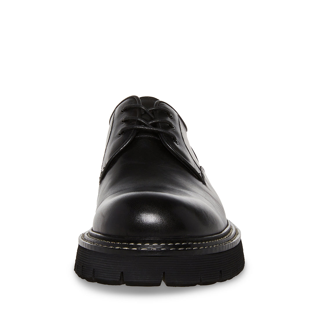 ZYLEN Black Leather Lace-Up Lug Sole Loafer | Men's Loafers – Steve Madden