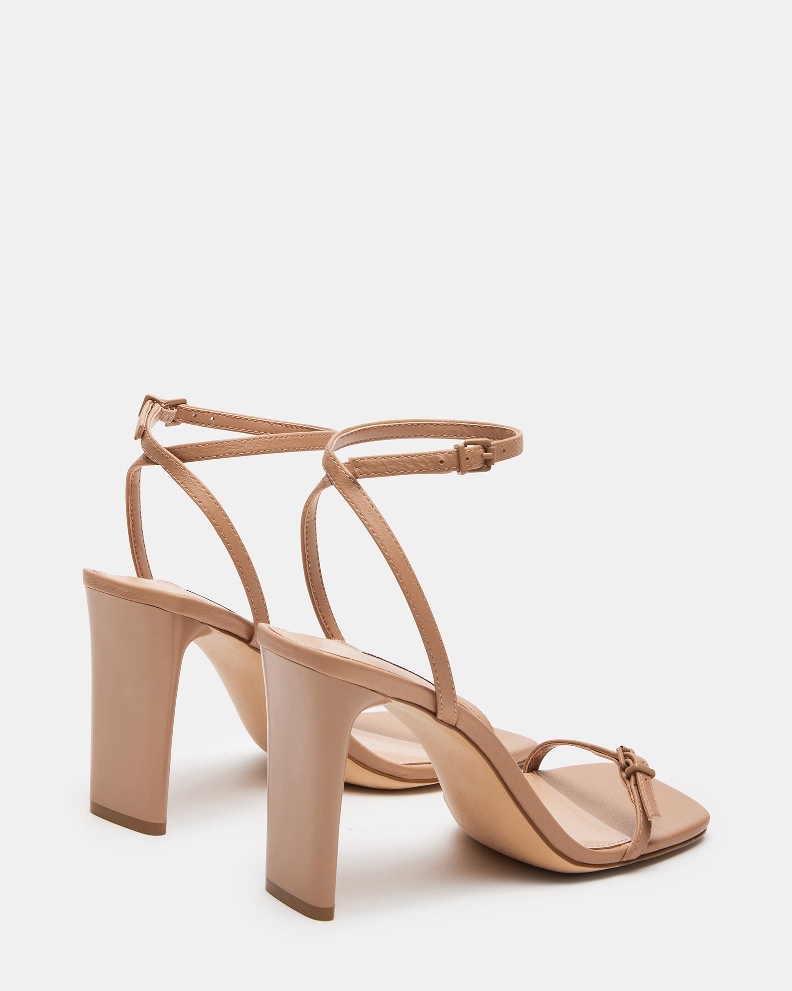 AILENE Tan Leather Square Toe Dress Sandal | Women's Heels – Steve Madden