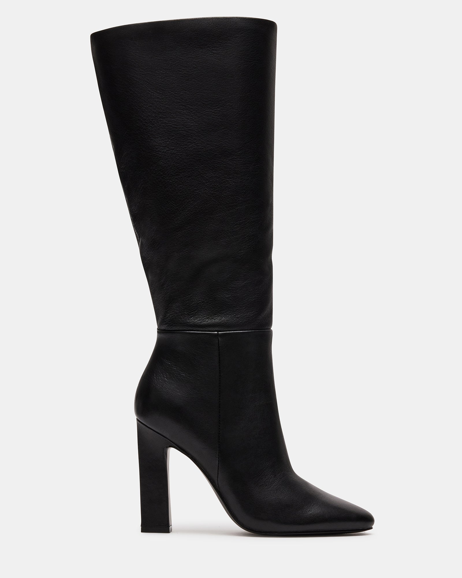 ARCHERS Black Leather Wide Calf Knee High Boot | Women's Boots – Steve ...