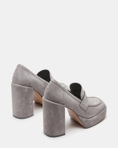 Grey suede platform heels sale