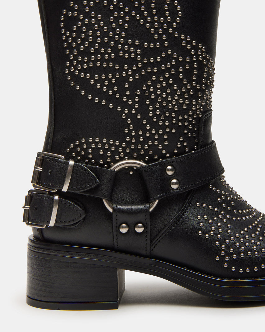 ASTOR BLACK LEATHER STUDS