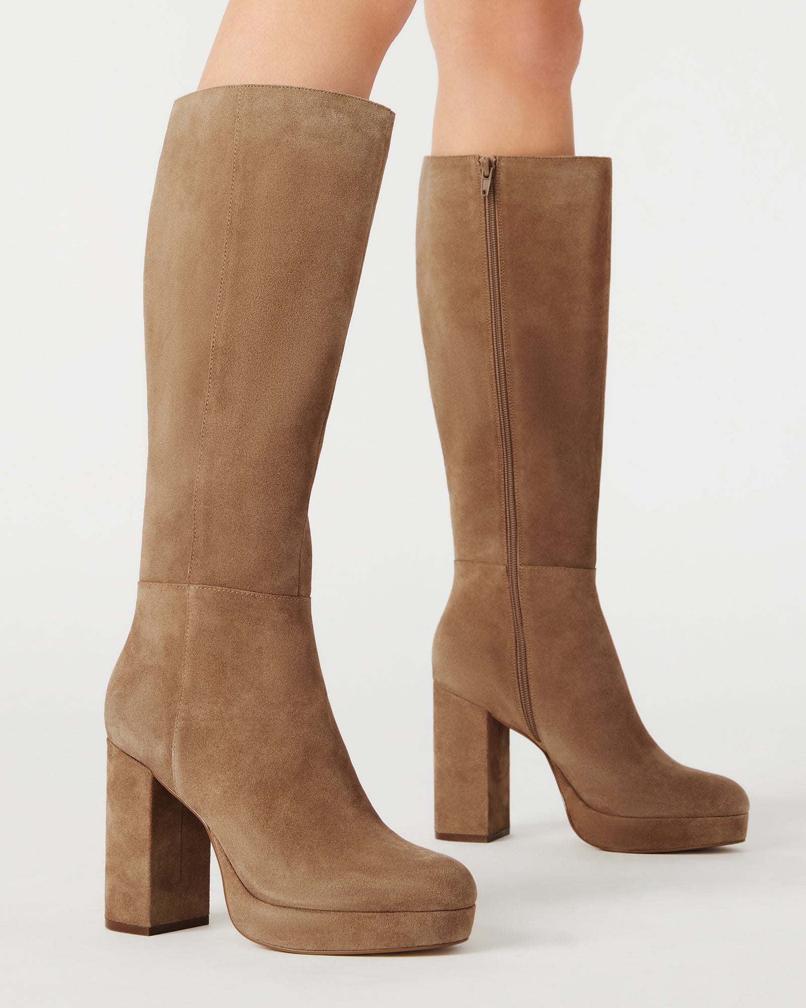 AZURA Sand Suede Block Heel Knee High Boot | Women's Boots – Steve Madden