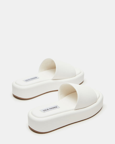 BEACHY White Platform Slide Sandal | Women's Sandals – Steve Madden
