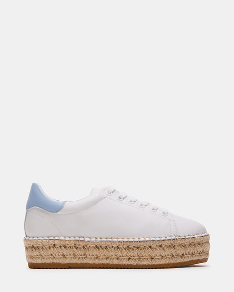 BECKY White/Baby Blue Espadrille Platform Casual | Women's Sneakers ...