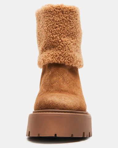 Bitter faux shearling outlet trim bootie steve madden