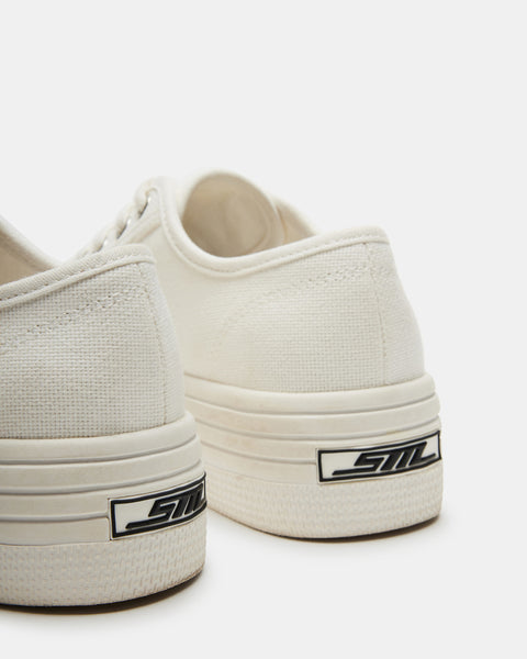 BOBBI 30 White Fabric Flatform Lace-Up Sneaker | Women's Sneakers ...