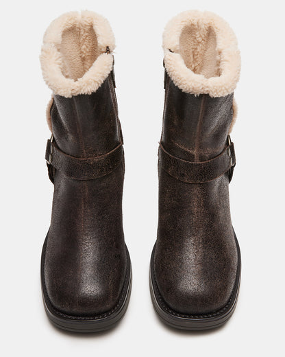 BRIXTON FUR BROWN DISTRESSED