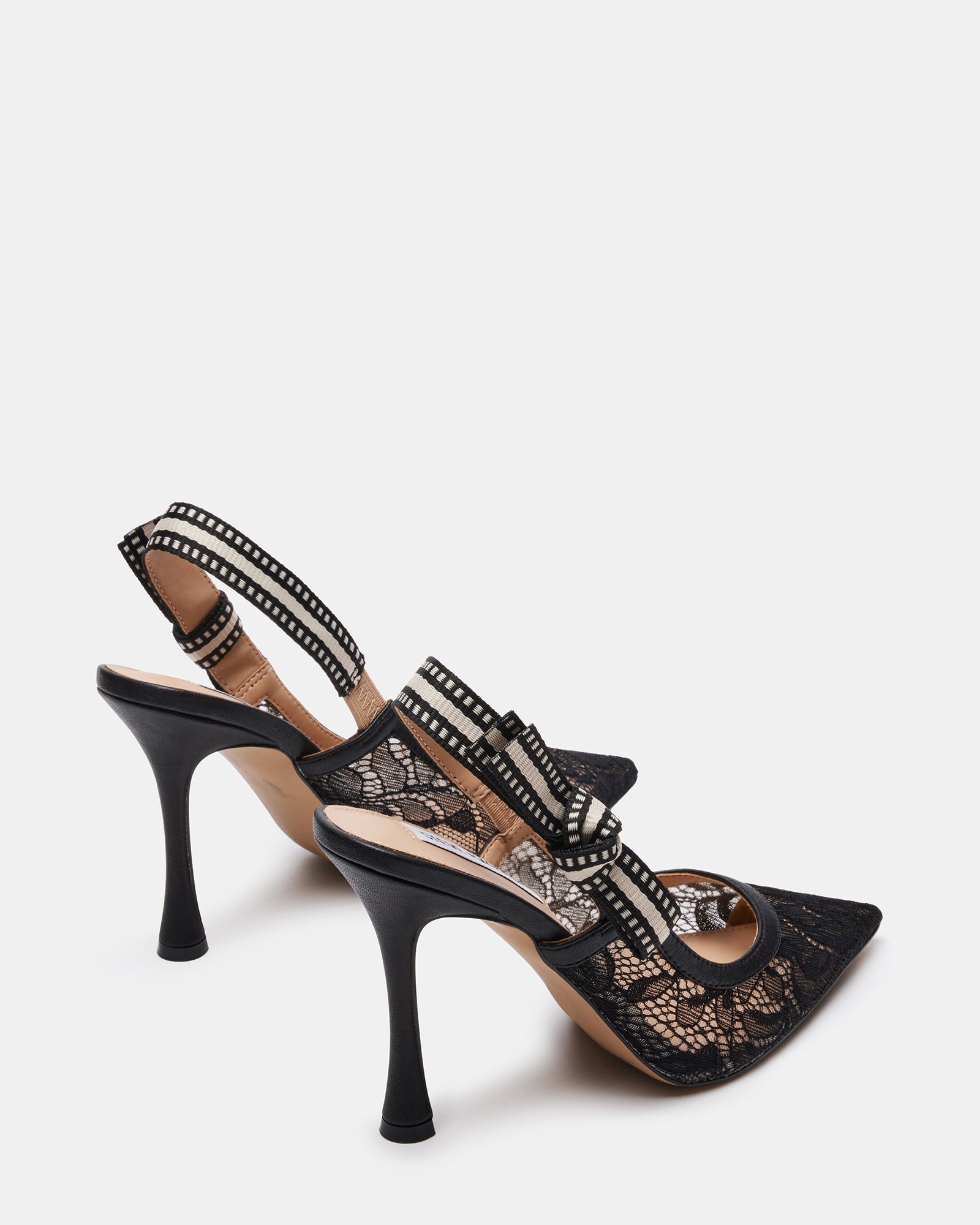 BRI Black Lace Slingback Pump Heel | Women's Heels – Steve Madden