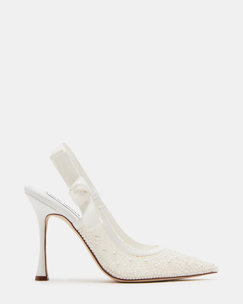 BRI White Lace Slingback Pump Heel | Women's Heels – Steve Madden