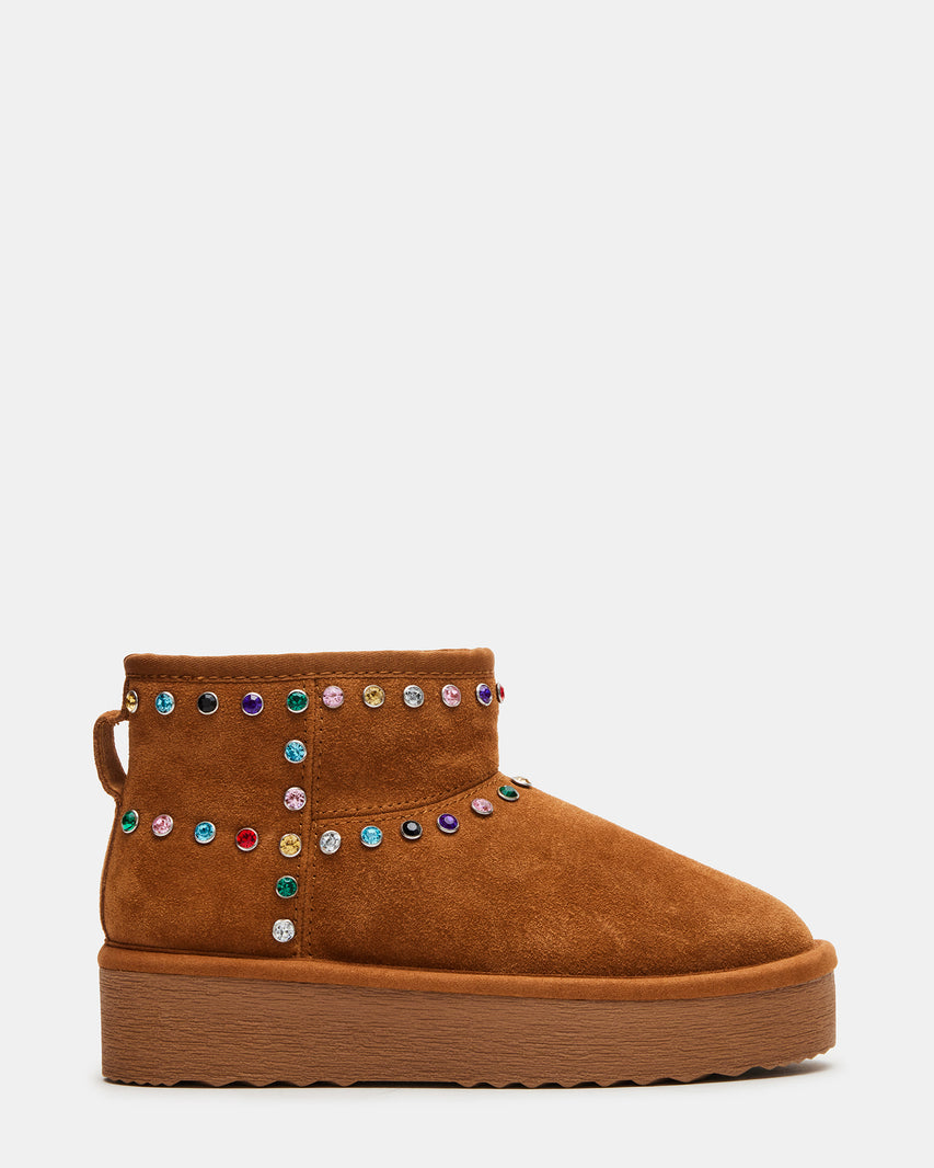 COMFY CHESTNUT SUEDE RHINESTONES