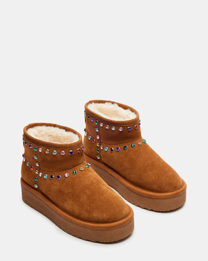 COMFY CHESTNUT SUEDE RHINESTONES