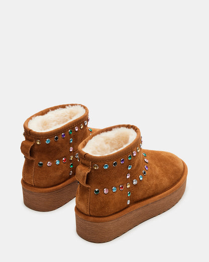 COMFY CHESTNUT SUEDE RHINESTONES