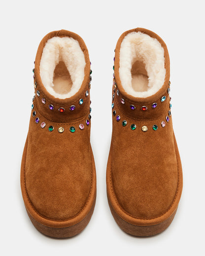 COMFY CHESTNUT SUEDE RHINESTONES