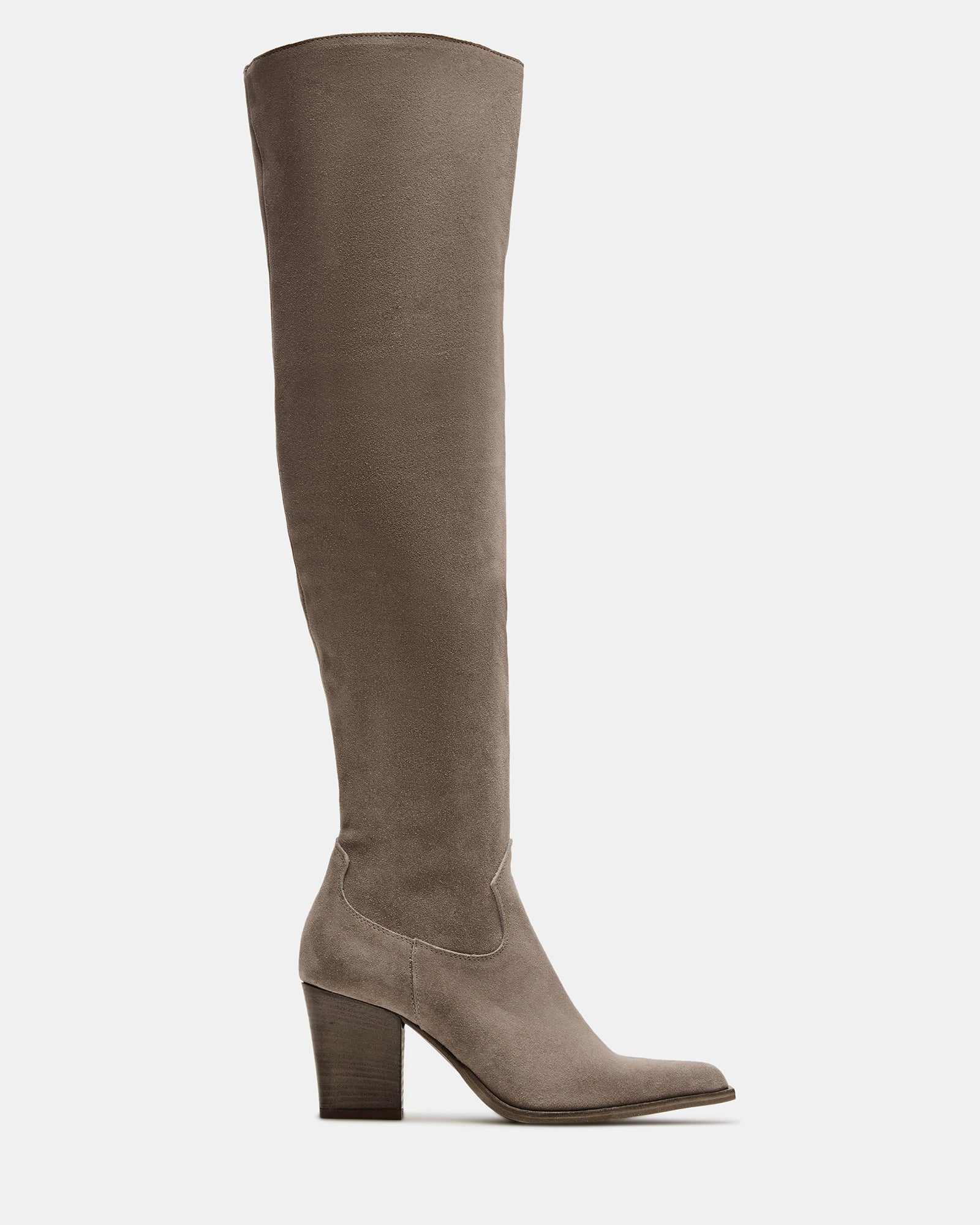 DAXTON Taupe Suede Over The Knee Boot | Women's Boots – Steve Madden