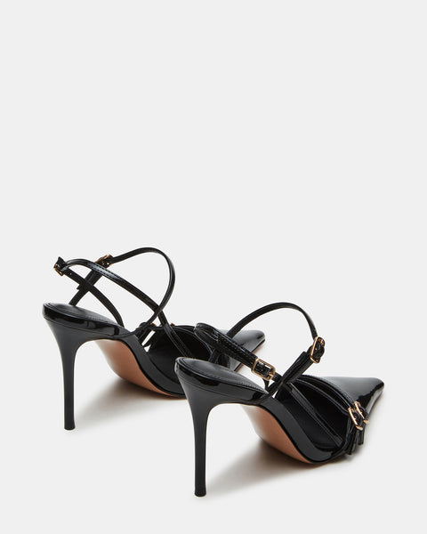 DEAGAN Black Patent Strappy Pump Heel | Women's Heels – Steve Madden