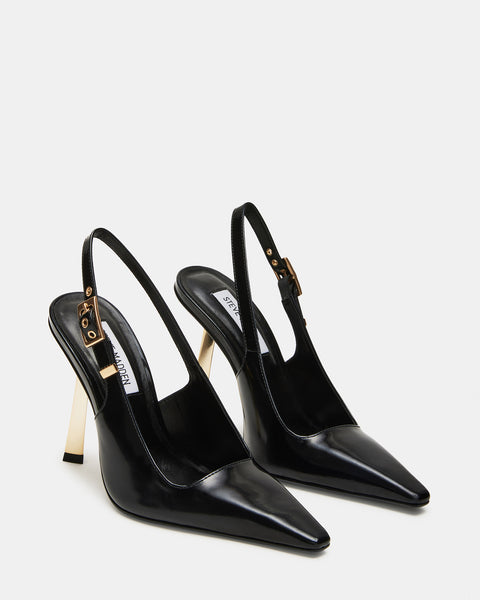 DIVINE Black Leather Slingback Pump | Women's Heels – Steve Madden