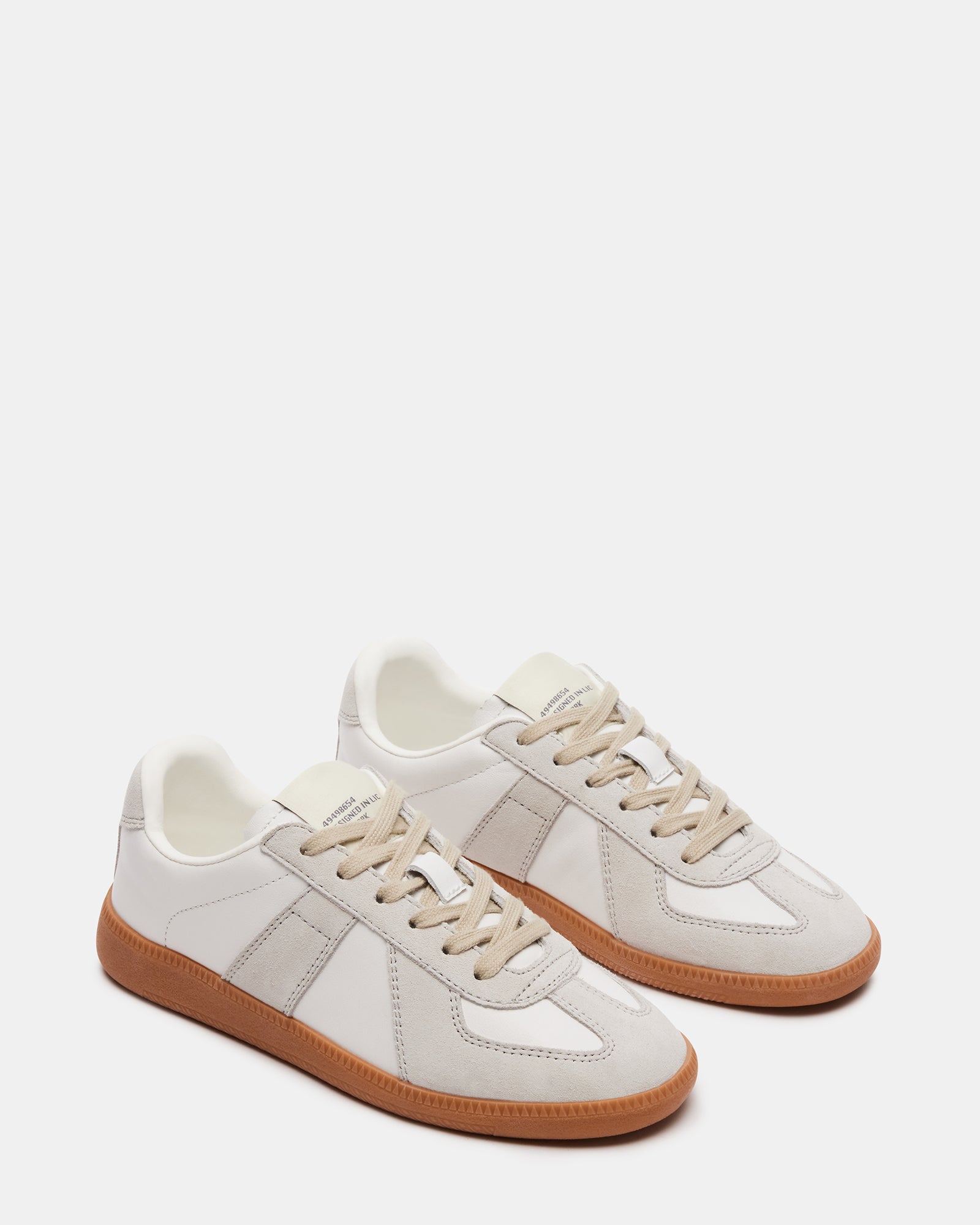 DIXIN White Leather Low-Top Panel Sneaker | Women's Sneakers – Steve Madden