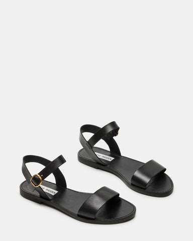 DONDDI Black Leather Sandal | Women's Sandals – Steve Madden