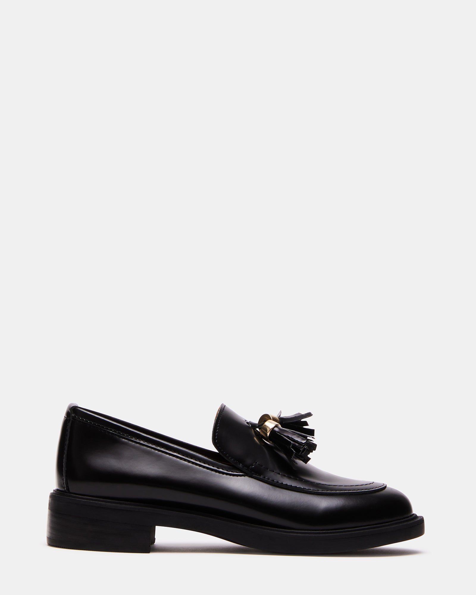 STEVE MADDEN MEADOW LOAFERS WITH PATENT LEATHER CHAIN Woman Black