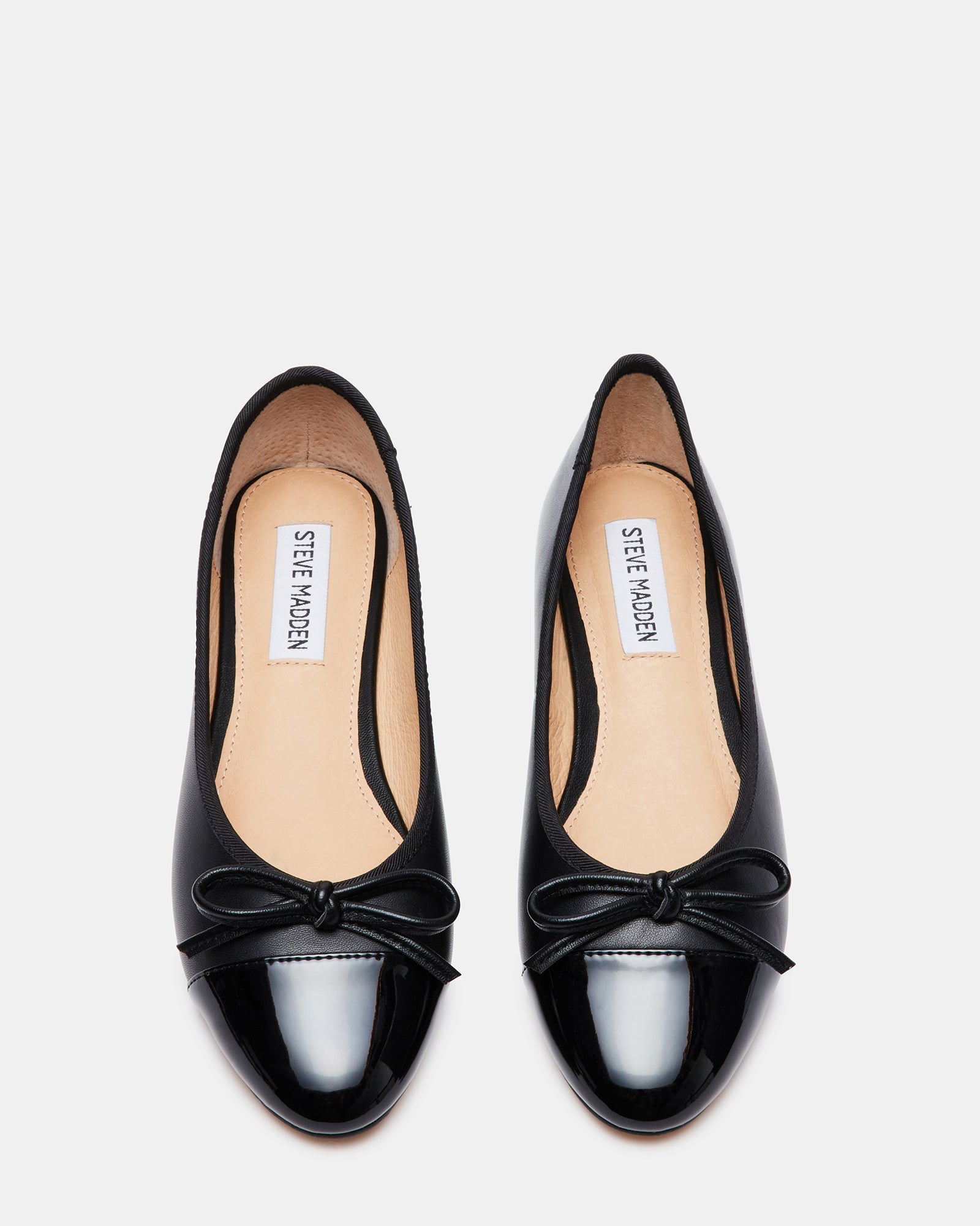 ELLISON Black Leather Ballet Flat | Women's Flats – Steve Madden