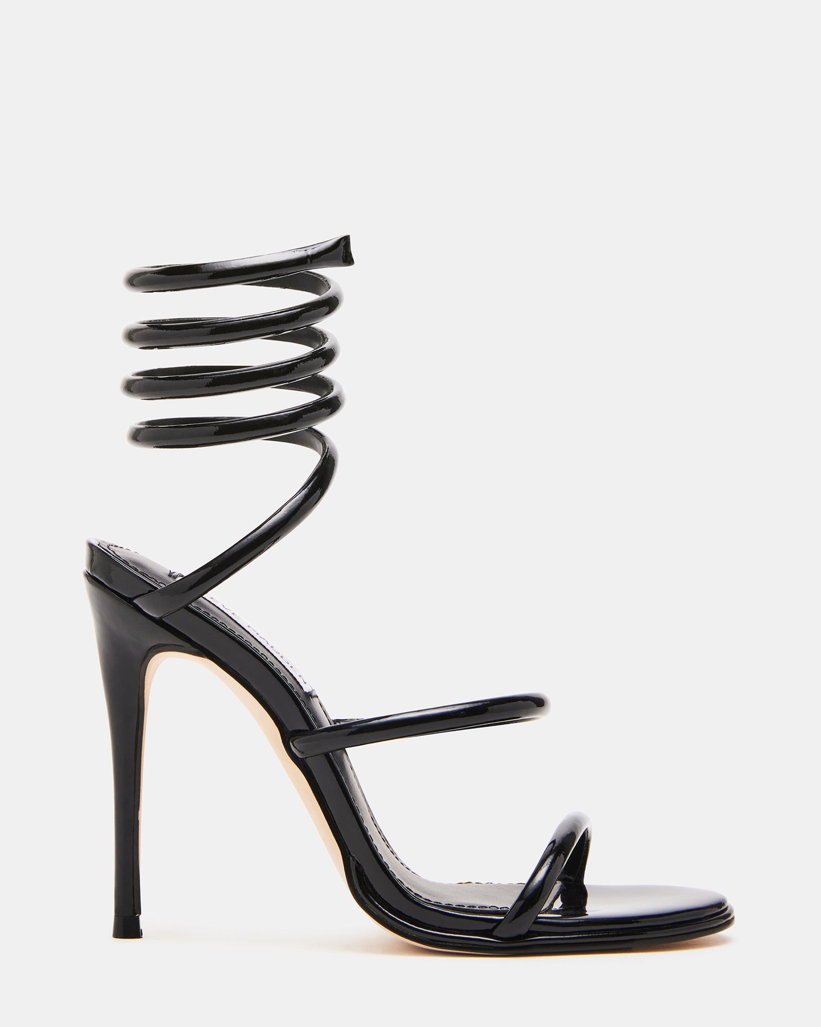 Black discount strappy heels