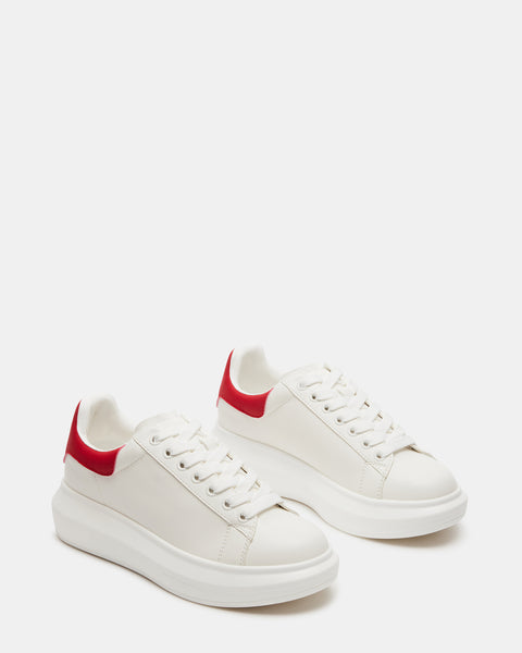 GASP Red/White Low-Top Lace-Up Sneaker | Women's Sneakers – Steve Madden