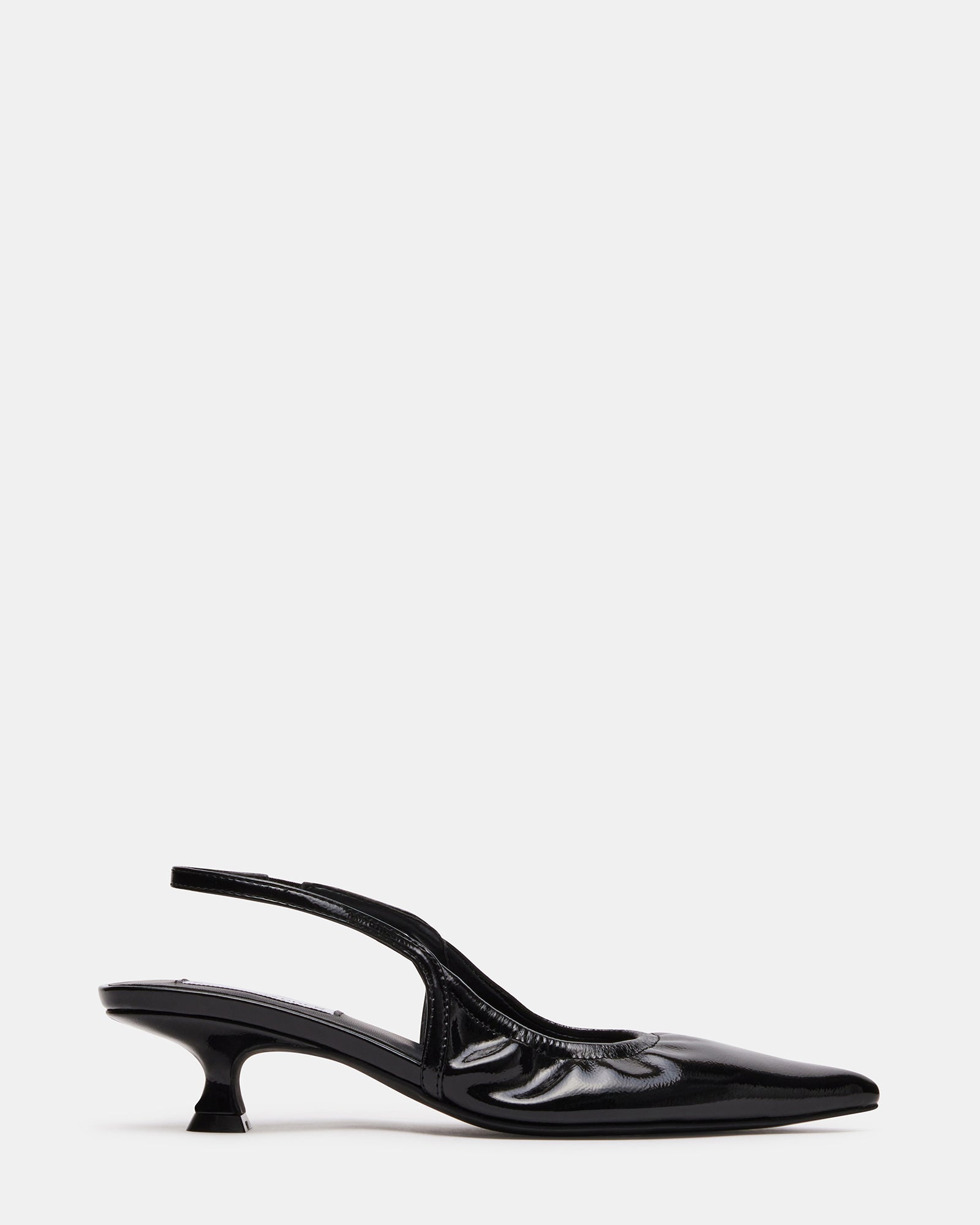 GRACEY Black Ruched Slingback Kitten Heel | Women's Heels – Steve Madden