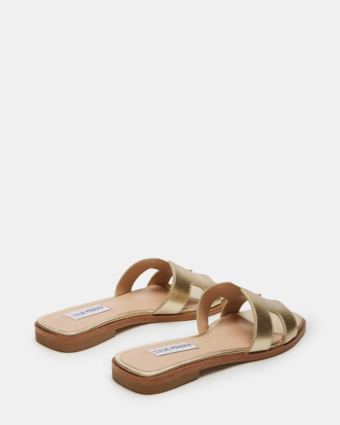 HADYN Gold Leather Sandal | Women's Designer Sandals – Steve Madden