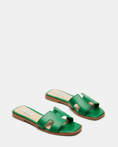 HADYN Green Leather Sandal  Women's Designer Sandals – Steve Madden