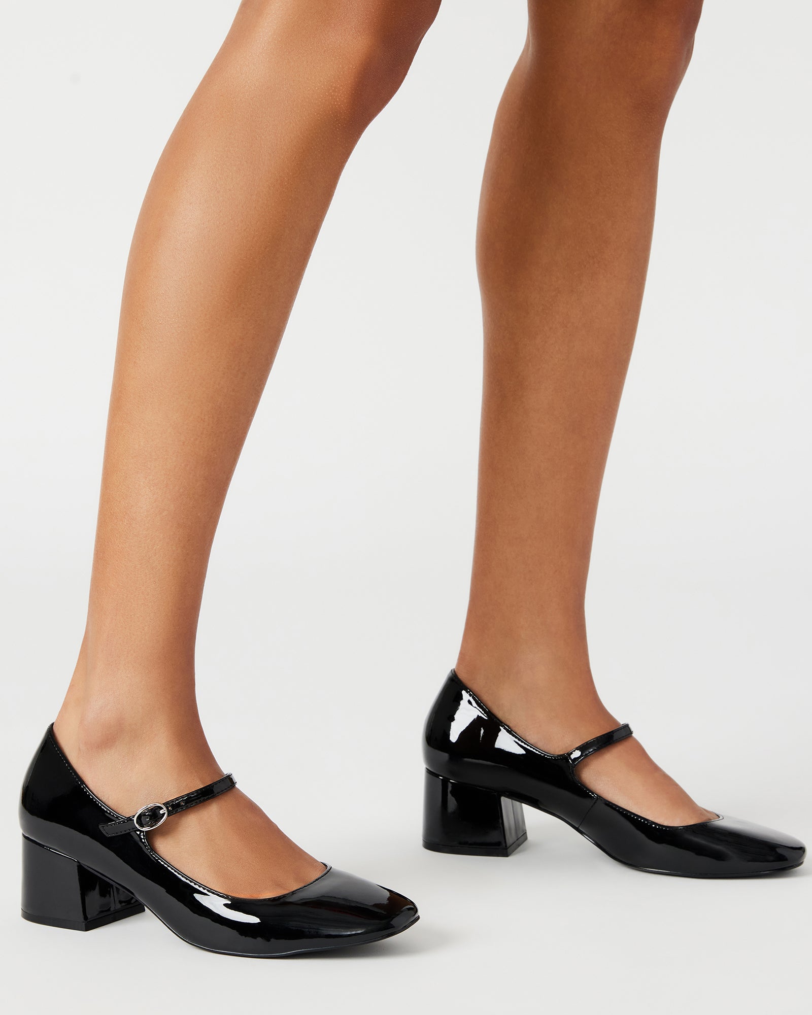 HAWKE Black Patent Mary Jane Block Heel Women s Heels Steve Madden