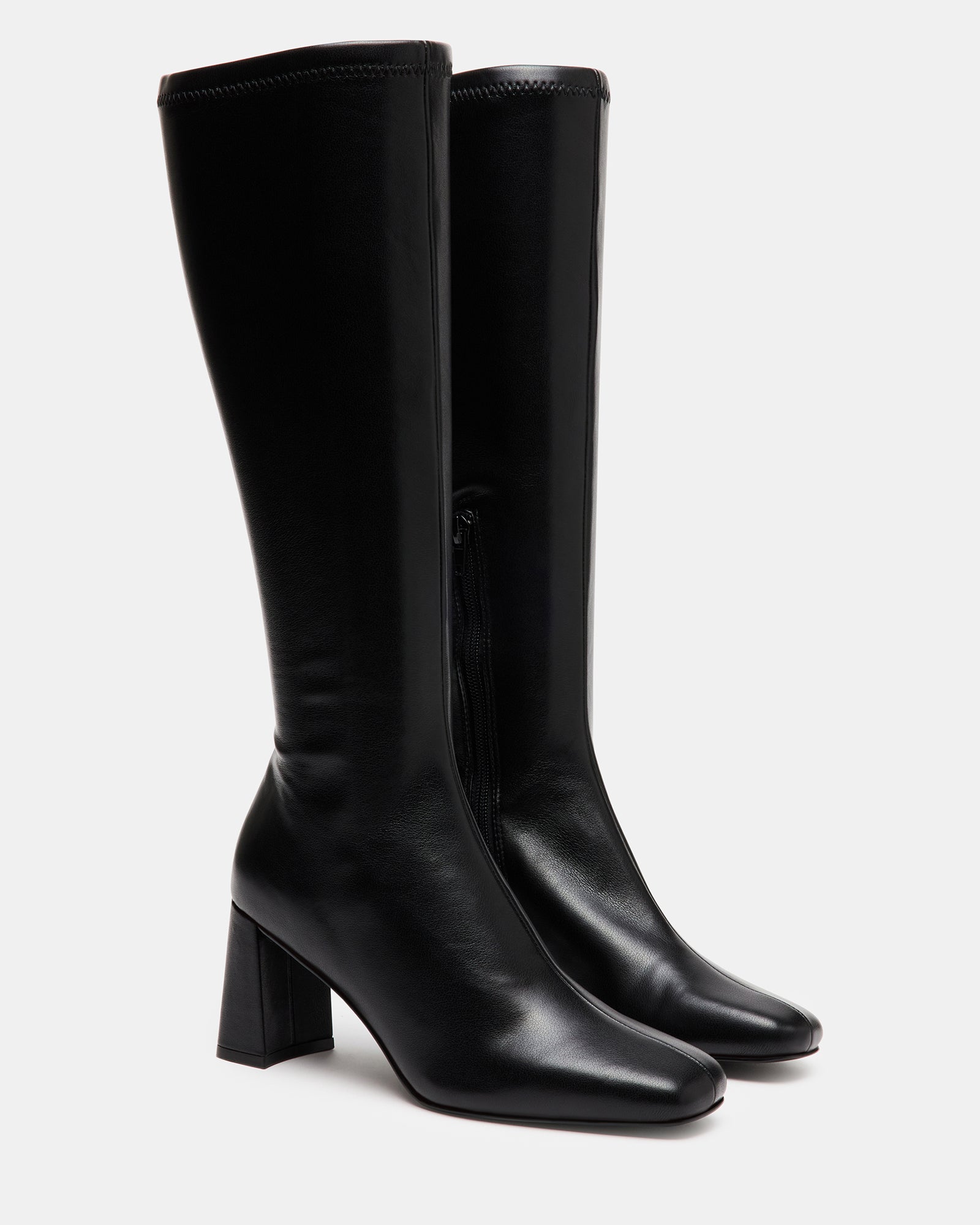 HOLLY Black Knee High Square Toe Boot | Women's Boots – Steve Madden