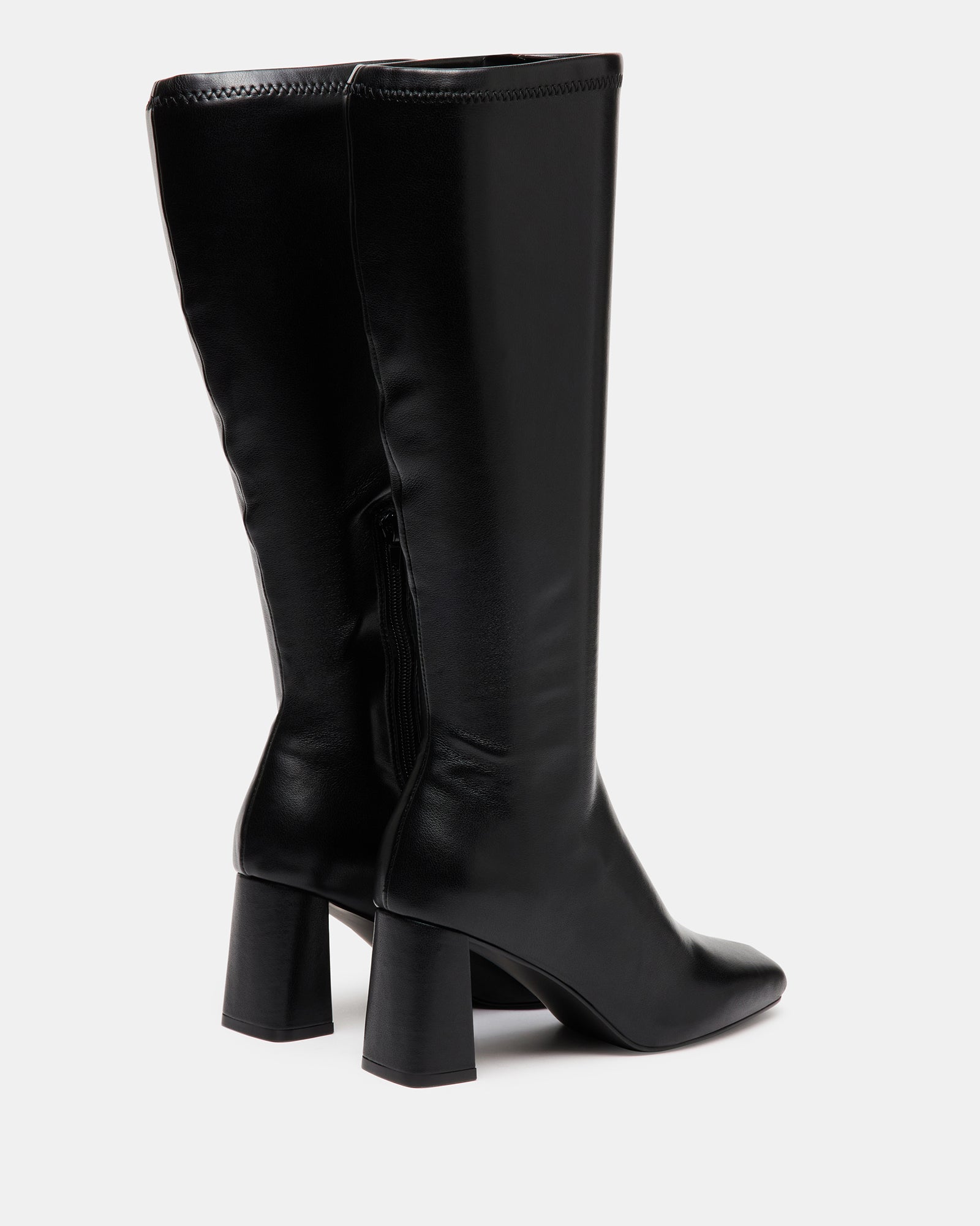 HOLLY Black Knee High Square Toe Boot | Women's Boots – Steve Madden