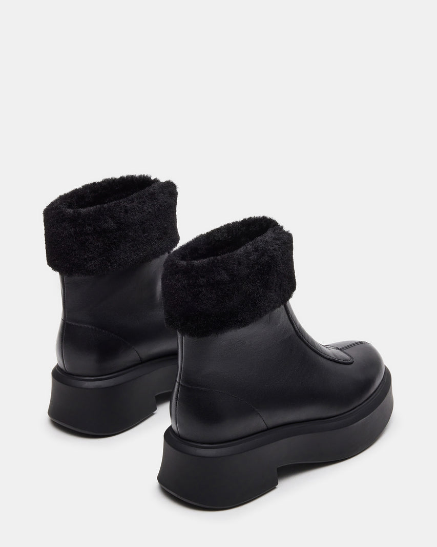 JONES FAUX FUR BLACK LEATHER