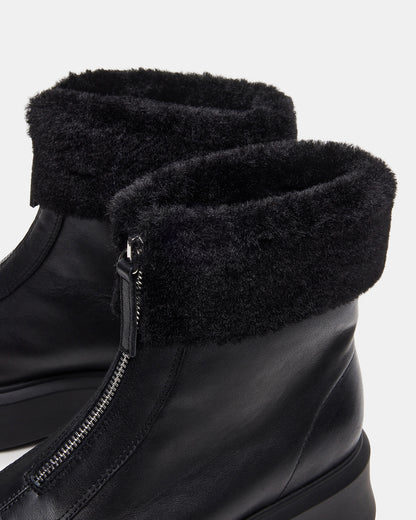 JONES FAUX FUR BLACK LEATHER