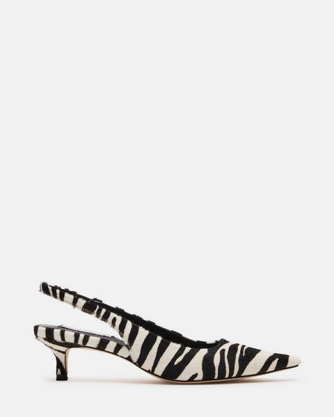 KARI Zebra Slingback Point Toe Kitten Heel | Women's Heels – Steve Madden