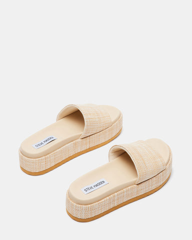 KASPER Natural Flatform Slide Sandal